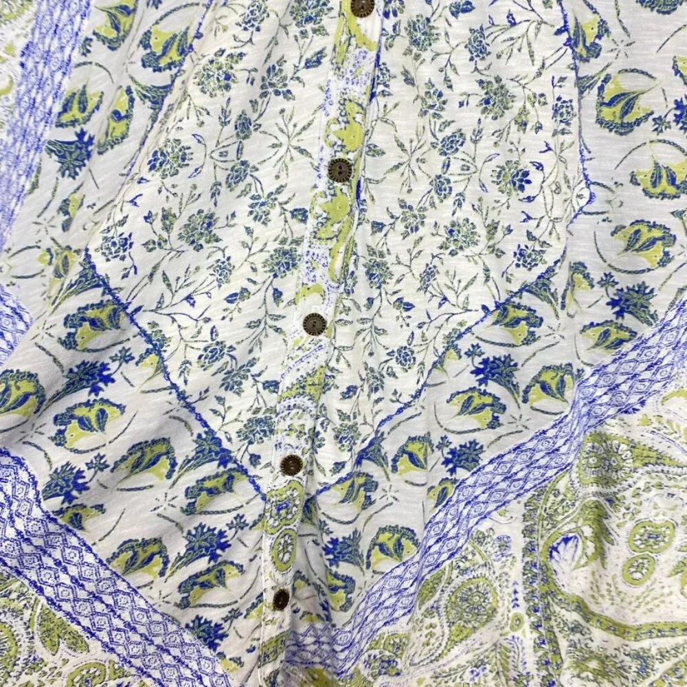 Lucky Brand Blue and Green Floral Button Down Top - Picture 4 of 8